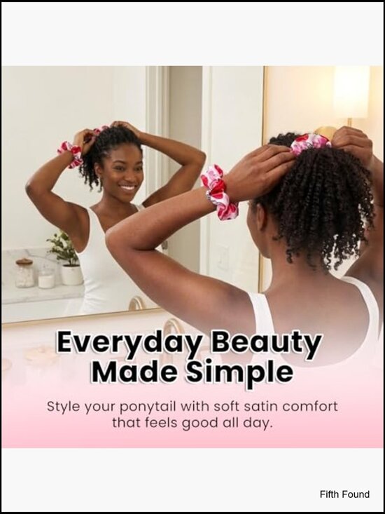 XL Satin Scrunchie Set Soft Hair Ties Ponytail Hair Elastics